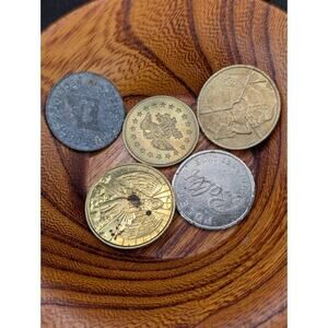Mixed Token & Coin Lot + 2 Vintage Marbles Estate Find Circulated